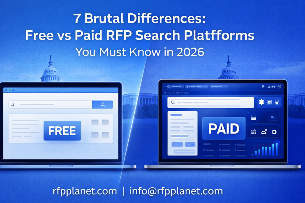 free vs paid RFP search platforms comparison 2026